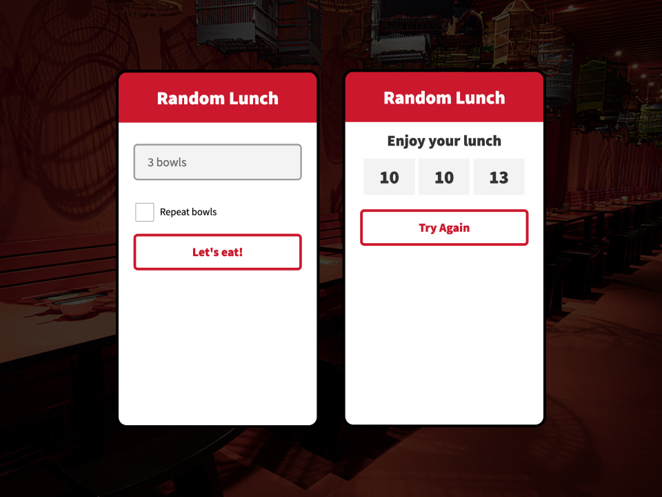 Random Lunch web app